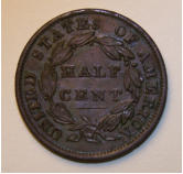 1833 Half Cent.