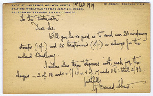 George Bernard Shaw buys Postage Stamps. image
