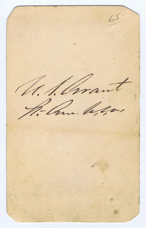 War-Date Carte of Grant – Signed. image