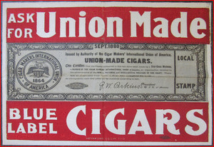 Cigar Store Cloth Advertising Sign. image