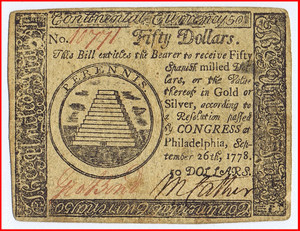 $50 Continental Currency. image