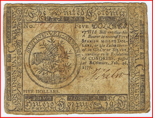 $5 Continental Currency. image